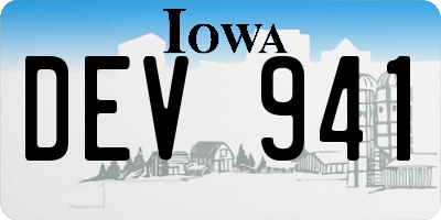 IA license plate DEV941