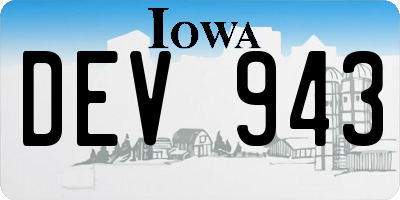 IA license plate DEV943
