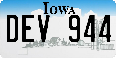 IA license plate DEV944