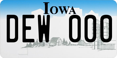 IA license plate DEW000