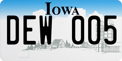 IA license plate DEW005