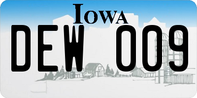 IA license plate DEW009