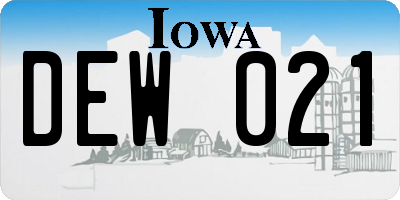 IA license plate DEW021