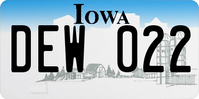 IA license plate DEW022