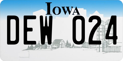 IA license plate DEW024