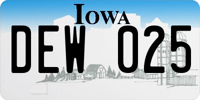 IA license plate DEW025