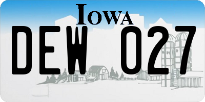 IA license plate DEW027