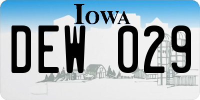 IA license plate DEW029