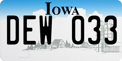 IA license plate DEW033