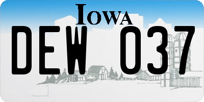 IA license plate DEW037
