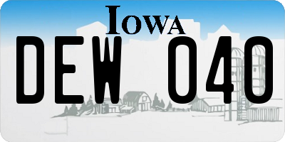 IA license plate DEW040