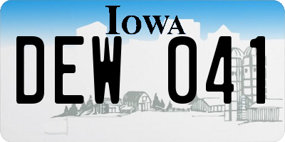 IA license plate DEW041
