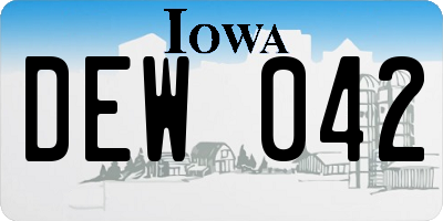 IA license plate DEW042
