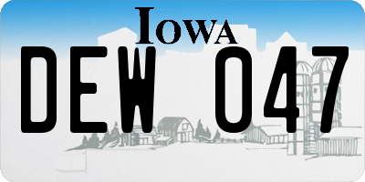 IA license plate DEW047