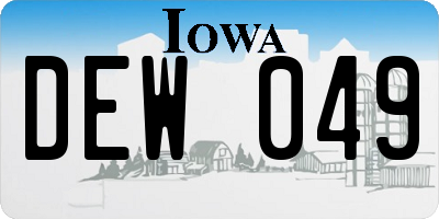 IA license plate DEW049