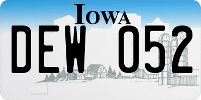 IA license plate DEW052