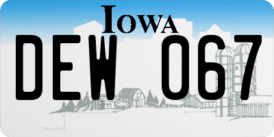IA license plate DEW067