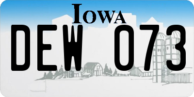 IA license plate DEW073