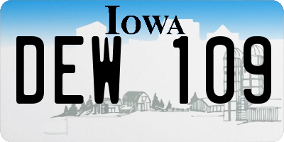IA license plate DEW109