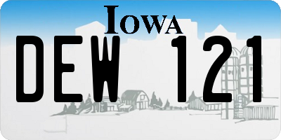 IA license plate DEW121