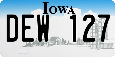 IA license plate DEW127