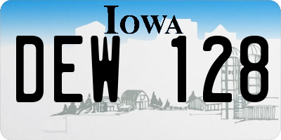 IA license plate DEW128