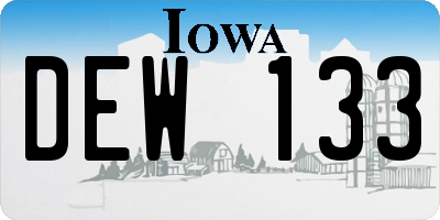 IA license plate DEW133