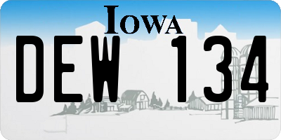 IA license plate DEW134