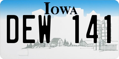 IA license plate DEW141