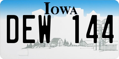 IA license plate DEW144