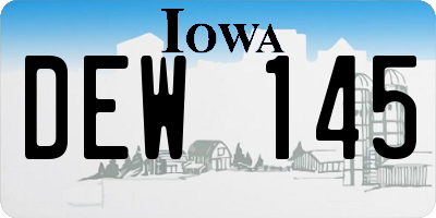 IA license plate DEW145