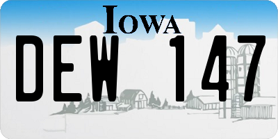 IA license plate DEW147