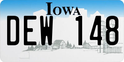 IA license plate DEW148