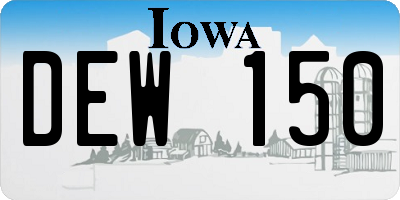 IA license plate DEW150