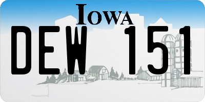IA license plate DEW151