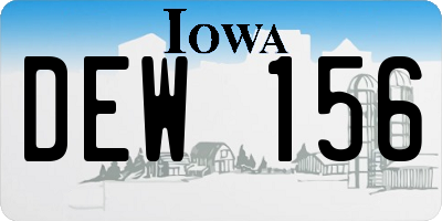 IA license plate DEW156