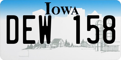 IA license plate DEW158