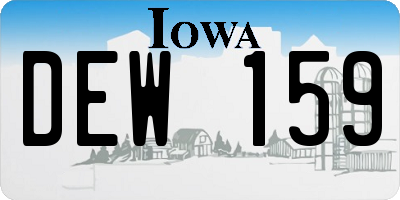 IA license plate DEW159