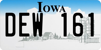IA license plate DEW161
