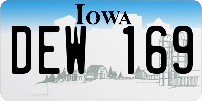 IA license plate DEW169