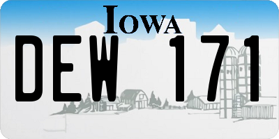 IA license plate DEW171