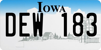 IA license plate DEW183