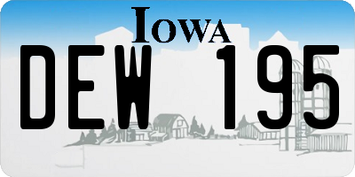 IA license plate DEW195