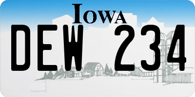 IA license plate DEW234