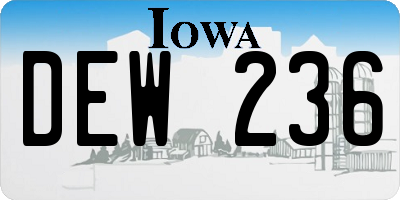 IA license plate DEW236
