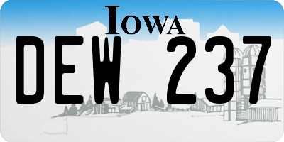 IA license plate DEW237