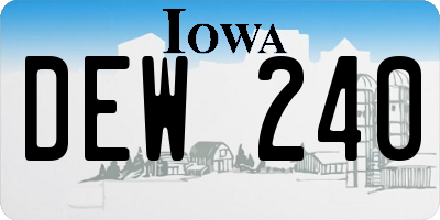 IA license plate DEW240