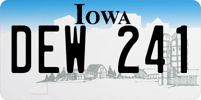 IA license plate DEW241