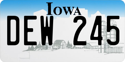 IA license plate DEW245