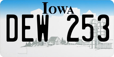 IA license plate DEW253